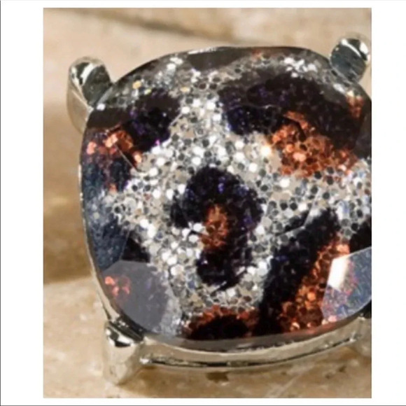 Leopard Print Stud Earrings | Gold & Silver Glitter Animal Print Jewelry - Picture 6 of 6